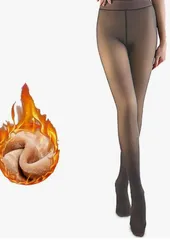 [Auhvv] 透け感タイツ（フリー）コーヒー ブラウン レディース 裏起毛 着圧 ストッキング風 暖かい 防寒性 伸縮性 無地 厚手 美脚 美尻 保温 一体式 肌着インナー フリーサイズ 極暖 寒さ対策 秋冬向け