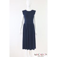 Rene ルネ　　ダークネイビー プリーツワンピース Rene ニットプリーツワンピース 5412040 2024年商品 紺/ネイビー ルネ