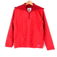 プーマ ブルゾン ジャケット 中綿 キルティング 無地 アウター スポーツウエア 赤 レディース Mサイズ レッド PUMA 【中古】