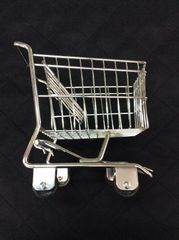ミニチュアスチール製ショッピングカート