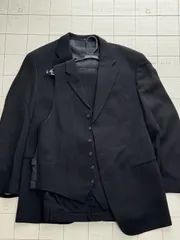 ハJ012 レミュー　Les muse スーツ上下　黒ストライプAB-８