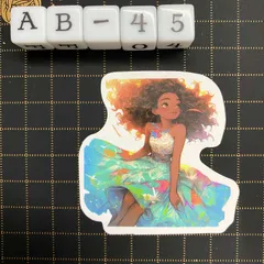 防水ステッカー　プリンセス　お姫様　イラスト　かわいい　装飾　シール　AB-45
