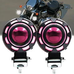 新品 Ygmylandbb バイク フォグランプ 10W イカリング LED ヘッドライト 補助灯 12V 24V ハイライト/ローライト/高速点滅 汎用 2個セット