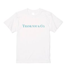 ビッグサイズ 特注 XXXL Tシャツ　Thank you＆Co. ホワイト×ティファニーブルー　ユニセックス　半袖
