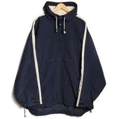 90's ギャップ GAP 2トーン ナイロン アノラックパーカー (XXL) 紺×タン系 プルオーバー フード 袖サイン 90年代 旧タグ オールド 青タグ　アメリカ古着 USED  ビンテージ ヴィンテージ