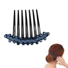 【人気商品】初心者の方にお勧め キラキラと輝 ヘアアレンジ かんたん バレッタ らくちん クリスタル 夜会巻き 夜会巻き DE ヘアコーム コーム ラインストーン (簡単ヘ PEACH 01) EZ