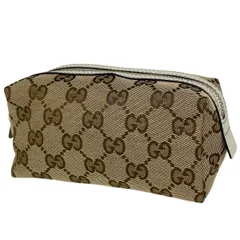 グッチ GUCCI GG柄 ポーチ 小物入れ メイク コスメ 化粧ポーチ GGキャンバス ベージュ レディース 【中古】