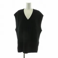 グリーンレーベルリラクシング ユナイテッドアローズ green label relaxing ハミルトン HAMILTON アラン Vネック ニット ベスト カットソー プルオーバー F ブラック 3618-104-0422 /NQ