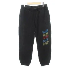 ハフ HUF 美品 スウェット パンツ ジョガー プリント ロゴ ウエストゴム 厚手 Mサイズ 黒 ブラック