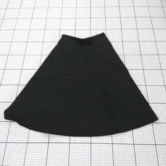◇ Θ NOBLE ノーブル シンプル 無地 膝下丈 フレア スカート サイズ34 ブラック系 レディース E  【1508260063142】