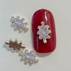 ネイルパーツ 高品質 ひし形 ピンク ネイルジュエリー 4個セット 約10ミリ