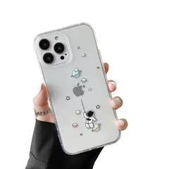 【新着商品】ケース 透明 韓国 用 クリアケース 可愛い シンプル Max 薄型 軽量 女子 男子 Pro おしゃれ 黄ばみなし 柔軟 人気 13 耐衝撃 レンジ保護 かわいいパターン シリコンカバー iPhone ワイヤレス充電対応 持ちやすい 宇宙パターン