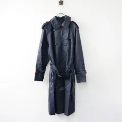 【美品】グレンフェル トレンチコート ベルト チェック柄 イングランド製 紺色 GRENFELL 【50％OFF／定価187,000円】グレンフェル KNSNGTNDR-GC