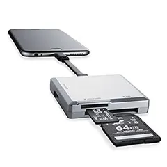 【中古】【非常に良い】ロジテック ライトニングカードリーダー SD microSD対応 Type-C変換アダプタ付属 シルバー LMR-MB15SV