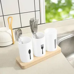 ★箸スタンド 箸立て 水切り キッチン収納 食器収納　 北欧風 スプーン フォーク ナイフ 3分け収納