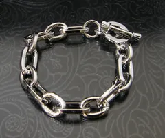 シルバー ブレスレット メンズ 重厚 O形 あずき チェーン シンプル