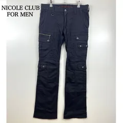 NICOLE CLUB FOR MEN 00s y2k archive multi pocket flare pants 46 ニコルクラブフォーメン マルチポケット カーゴフレアパンツ 平成 お兄系