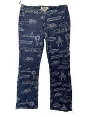 Z1343【美品】HYSTERIC GLAMOUR ヒステリックグラマー コットンパンツ 総柄 サイズM