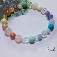 b59〜b62♥CandyBOX❤ブレスレット♡ラリマー　インカローズ　アクアマリン　アマゾナイト　水晶　プレナイト　ローズクォーツ　アラシャン　エンジェライト　カルセドニー　サンストーン　ムーンストーン　お守り　レディースアクセサリー　ブレスレット　石