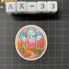 방수 스티커 풍경 스테인드 글라스 스타일 일러스트 AX-33