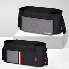 ☆ ブラック ☆ ベビーカー用バッグ マルチポケット insular46  ベビーカーバッグ 多機能 収納 ベビーカー バッグ ショルダーバッグ 2way おしゃれ お洒落 シンプル マザーズバッグ ショルダー マザーバッグ ママバッグ マザーズバック