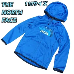 ノースフェイス フーディー フルジップパーカー 110 青 ブルー デカロゴ ビッグロゴ ジップアップ THE NORTH FACE フード付き キッズ 男の子
