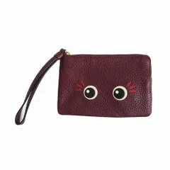 COACH コーチ レザー EYES ポーチ ボルドー F22739 メンズ レディース 【中古】