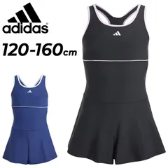 アディダス スクール水着 キッズ 女の子 ジュニア スイムウェア adidas K スイムドレス 120cm 130cm 140cm 150cm 160cm 子ども用 キュロットワンピース パッドなし オールインワン ブランド 女子 女児 水泳 プール スイミ