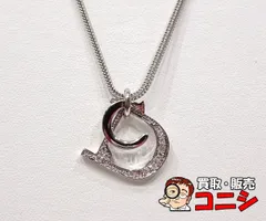 【質コニシ】【Dior/ディオール】Dロゴ ネックレス シルバーカラー ロゴモチーフ アクセサリー 箱付き【送料込み】m0097l