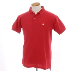 【中古】ブルックスブラザーズ Brooks Brothers コットン系鹿の子 半袖ポロシャツ レッド【サイズM】【メンズ】