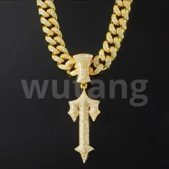 マイアミキューバンチェーン ゴールド ネックレス ジルコニア アイスチェーン ラインストーン uk drillファッション ヒップホップ ラッパー ストリートファッション ブリンブリン