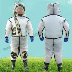 【送料無料】2024新品 スズメ蜂 防護服　全身通気 扇風機不要 スズメバチ駆除用蜂防護服 6点セットフェイスネット付き 通気性 つなぎ服 害