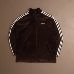 美品　adidas アディダス　ベロア　ジャージ　ジッパー　黒ブラックベルベット 美品 adidas アディダス ベロア ジャージ ジッパー 黒ブラック