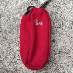 stussy ミニポーチ　ナイロン製　90s  90年代製　マルチポーチ　STUSSY USA usa アメリカ　アメカジ　スケートブランド　ステューシー　赤　RED 古着　レア　オールド　ストリートファッション　小物収納　ミニバック