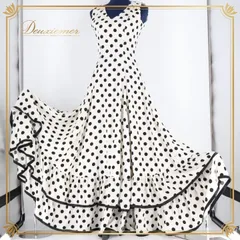 フラメンコ 衣装 ワンピース ドレス 白 黒 ボランテ フリル ブラック ホワイト パーティ 発表会 モノクロ ホワイト系 可愛い フリルデザイン パーティードレス 袖なし レディース おしゃれ ステージ衣装 黒白ドレス フリルタイプ