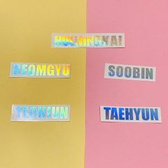 K-POP グッズ TXT トゥモロー バイ トゥギャザー ホログラム ステッカー 名前 ローマ字 オリジナル ペンライト キラキラ シール ネーム