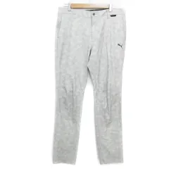 プーマ PUMA テーパードパンツ ロング丈 ロゴプリント 総柄 大きいサイズ XXL グレー /FF11のサムネイル