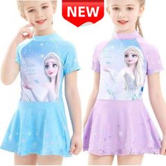 ✨新品✨ アナと雪の女王 エルサ 水着 ワンピース水着 子供用 スイムウェア UVカット 速乾 伸縮性抜群 可愛い プリンセス 女の子 スイミング プール 海水浴 温泉 100cm 110cm 120cm 130cm