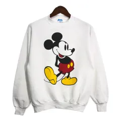 90年代 USA製 Disney ディズニー ミッキーマウス スウェット キャラクター ホワイト (メンズ LARGE) 中古 古着 R8718