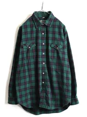 80s USA製 エルエルビーン チェック 長袖 フランネル シャツ XL