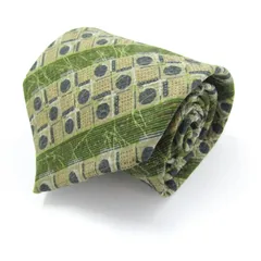 ピエールカルダン ブランド ネクタイ ストライプ柄 ドット シルク メンズ グリーン Pierre Cardin 【中古】