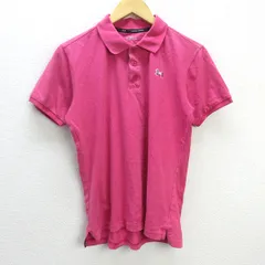 D■アンダーアーマー/UNDER ARMOUR 鹿の子地 半袖ポロシャツ【M】濃ピンク/MENS/93【中古】