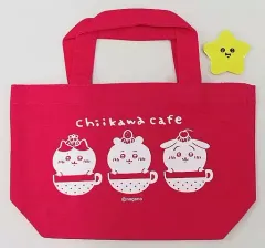 【中古】バッグ ちいかわ＆ハチワレ＆うさぎ 星型缶バッジ付きランチトート 「ちいかわ なんかちいさくてかわいいやつ ちいかわカフェ」
