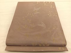 B◇着物くつろぎ 夏物 季節の花々 金糸 格子 六通 正絹 薄物 絽 紗