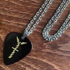 ギターピック　ペンダントネックレス (3mm) Gretsch ベッコウ
