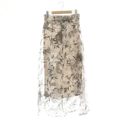 マジェスティックレゴン MAJESTIC LEGON バックレースアップフレアスカート ロング M ベージュ グレー /YQ ■OS