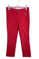 【美品】EDWIN GOLF(エドウィンゴルフ) パンツ 赤 レディース M ゴルフ用品 2411-0845 中古