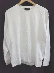 ◇ ⊆ nano universe ナノユニバース コットン100% 長袖 トレーナー サイズL ホワイト メンズ E  【1506110010766】