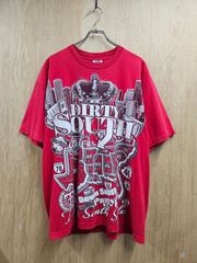 【US古着】PRO5 DIRTY SOUTH T-Shirt | プロファイブ ダーティ・サウス アメリカ南部 マップ プリント ヒップホップ 半袖 Tシャツ レッド XL
