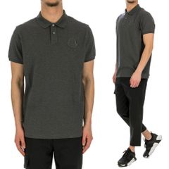 110 MONCLER モンクレール 8A00020 84673 チャコールグレー ポロシャツ ロゴ 半袖